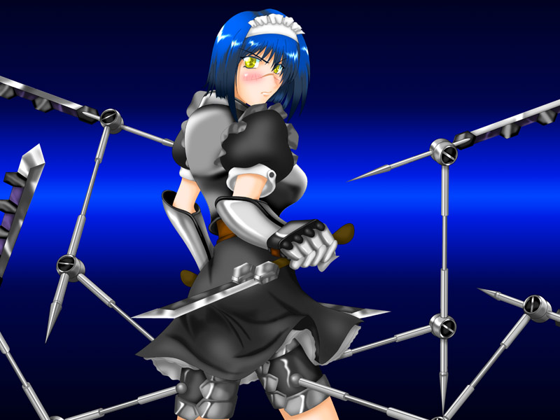 tsumura tokiko, busou renkin, 00s, maid, scar, valkyrie skirt