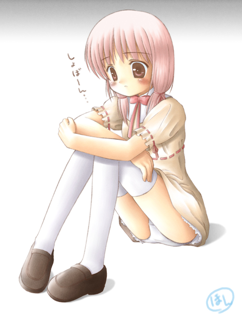 tagme, bow, panties, pink hair, thighhighs, underwear
