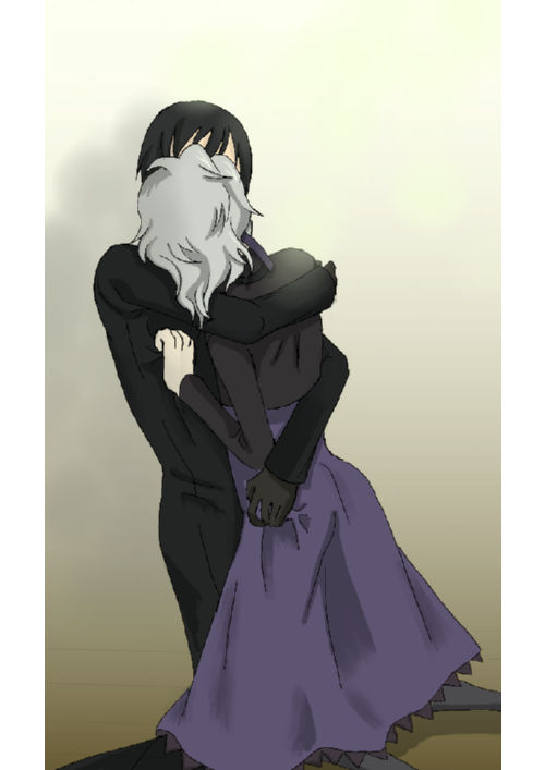 hei (darker than black), yin (darker than black), darker than black, tagme, 00s, couple, hug, kiss