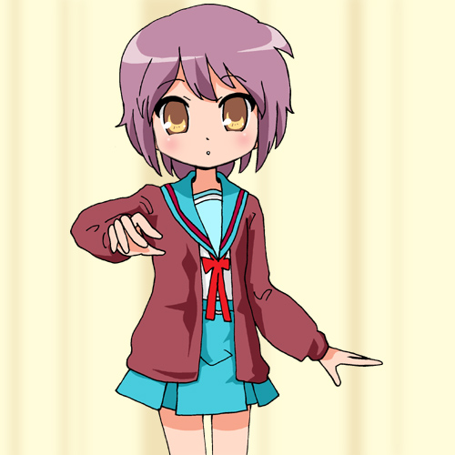 nagato yuki, suzumiya haruhi no yuuutsu, lowres, tagme, 00s, school uniform, serafuku