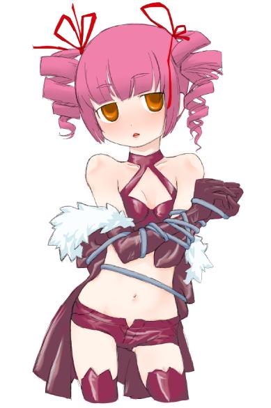 dark hunter, dark hunter (sekaiju), dark hunter 4, atlus, etrian odyssey, 1girl, drill hair, female focus, solo, thighhighs, whip