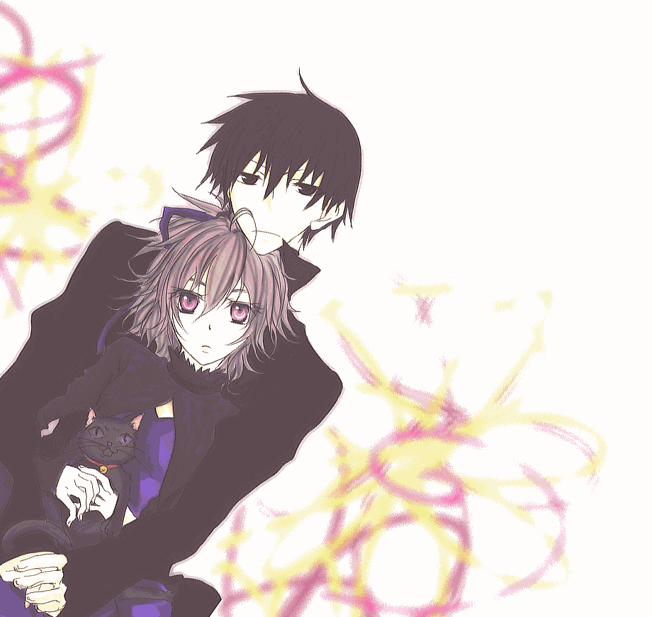 hei (darker than black), mao (darker than black), yin (darker than black), darker than black, tagme, 00s, black cat, cat, couple, hug
