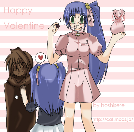 aoba kozue, konno natsume, midorikawa chiyuri, shiratori ryushi, mahoraba, lowres, 00s, nurse, valentine