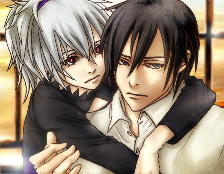 hei (darker than black), yin (darker than black), darker than black, lowres, tagme, 00s, couple, hug