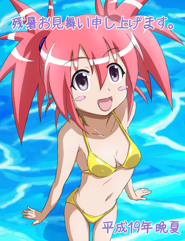 makino tomoyasu, edomae lunar, seto no hanayome, 00s, 1girl, bikini, female focus, solo, swimsuit, water