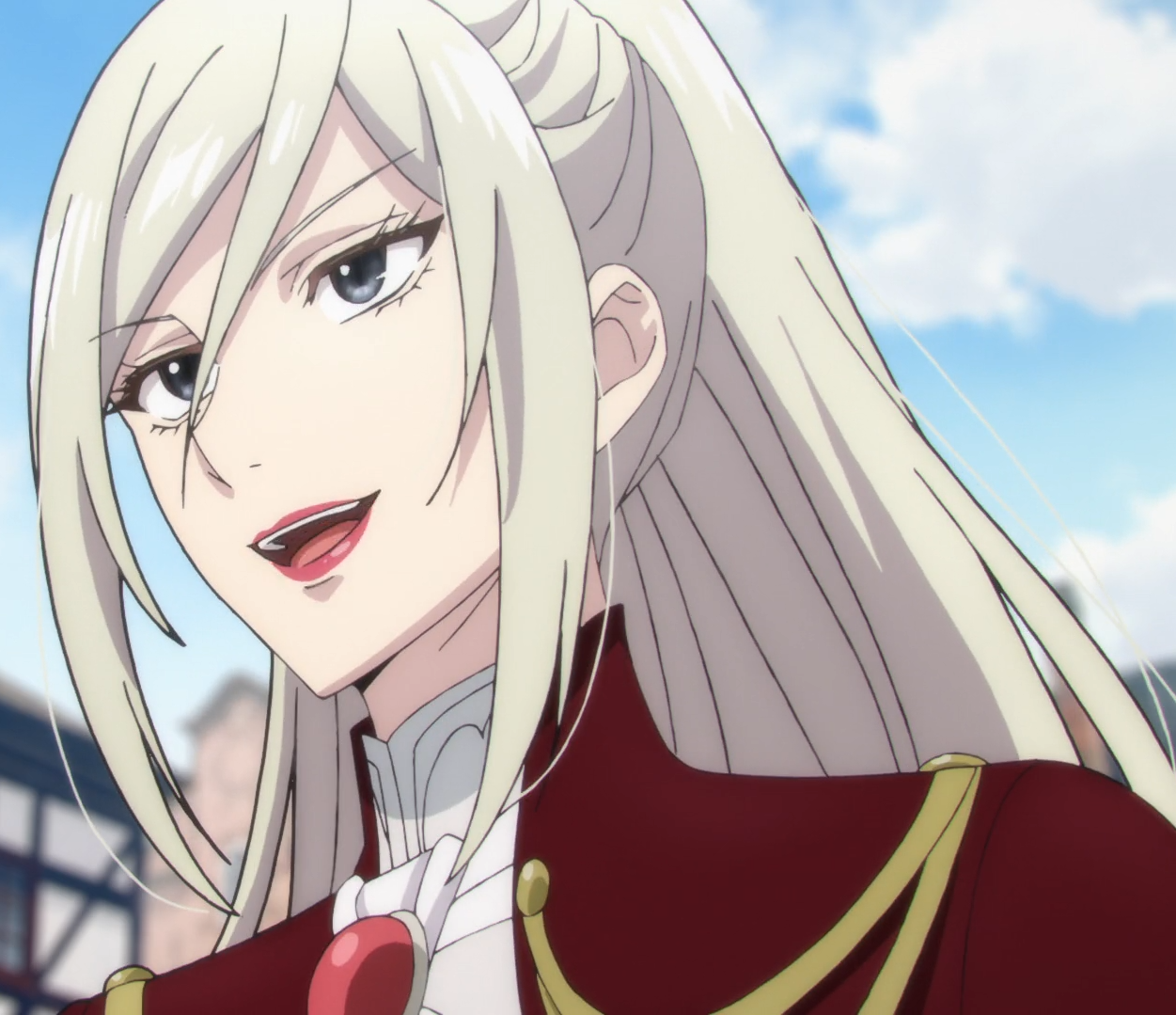 yarinaoshi reijou wa ryuutei heika wo kouryakuchuu, 1girl, elinzia (yarinaoshi reijou), hetero, ojos abiertos, ojos celestes, pelo largo, sky