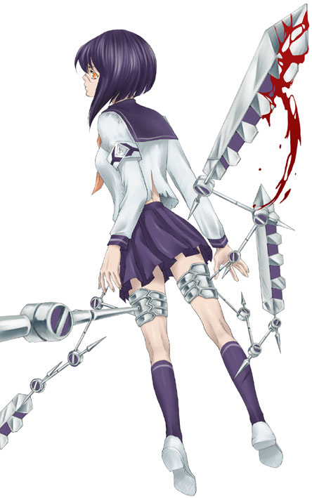 tamisuke, tsumura tokiko, busou renkin, 00s, scar, school uniform, serafuku, valkyrie skirt