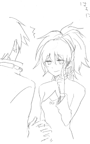 hei (darker than black), yin (darker than black), darker than black, artist request, lowres, tagme, translation request, 00s, 1boy, 1girl, monochrome