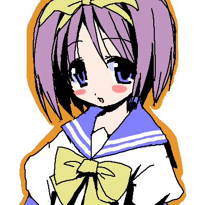 hiiragi tsukasa, kyoto animation, lucky star, artist request, lowres, tagme, 00s, 1girl, female focus, solo