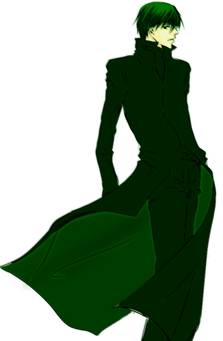 hei (darker than black), darker than black, tagme, 00s, 1boy, male focus, simple background, solo, standing, white background