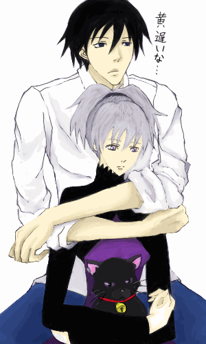 hei (darker than black), mao (darker than black), yin (darker than black), darker than black, lowres, tagme, 00s, black cat, cat