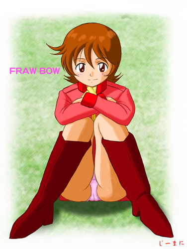 fraw bow, gundam, lowres, miniskirt, panties, skirt, underwear