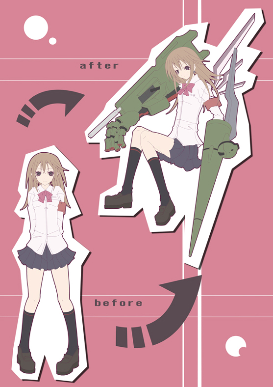 tawara hiryuu, original, tagme, blouse, blue eyes, brown hair, collared shirt, school uniform, serafuku, shirt, white shirt