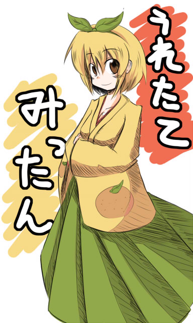 yantora (toraya), tagme, blonde hair, bow, brown eyes, japanese clothes, solo