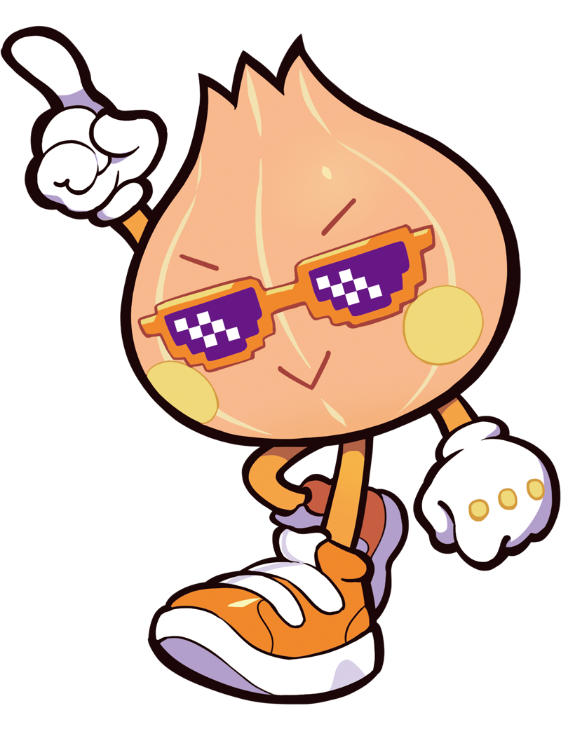 puppeteer7777, crazy raccoon, official art, second-party source, anime coloring, blush stickers, facing viewer, fewer digits, food focus, full body, gloves, like a boss glasses, onion, orange-framed eyewear, orange shoes, platform shoes, pointing, pointing up, purple-tinted eyewear, shoes, sneakers, solo, tachi-e, teitei (crazy raccoon), thick lineart, tinted eyewear, transparent background, v-shaped eyebrows, white gloves