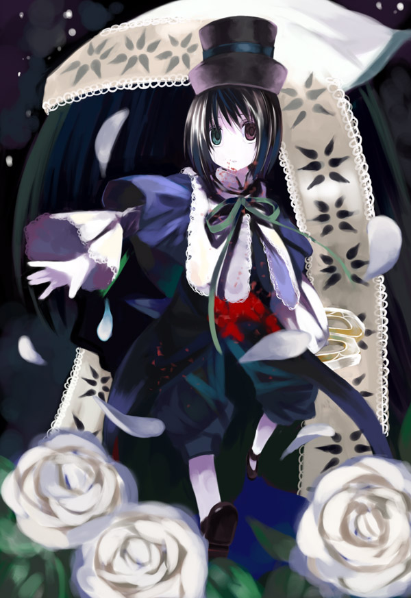 kabocha, kabocha (monkey4), souseiseki, suiseiseki, rozen maiden, 00s, 2girls, blood, multiple girls, pantyhose, siblings, sisters, twins