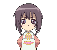 saiguchi otoufu, kawazoe tamaki, bamboo blade, animated, animated gif, lowres, 00s, 1girl, blinking, female focus, pixel art, simple background, solo, transparent background, white background