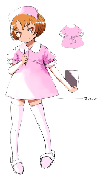 sasahara yuuki, original, tagme, translation request, nurse, solo, thighhighs, zettai ryouiki
