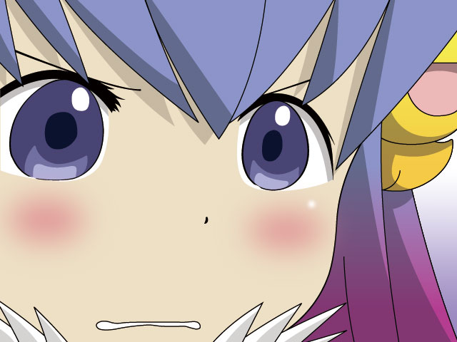ana coppola, guchuko, ichigo mashimaro, potemayo, blush, child, gradient hair, gununu (meme), meme, multicolored hair, parody, purple hair