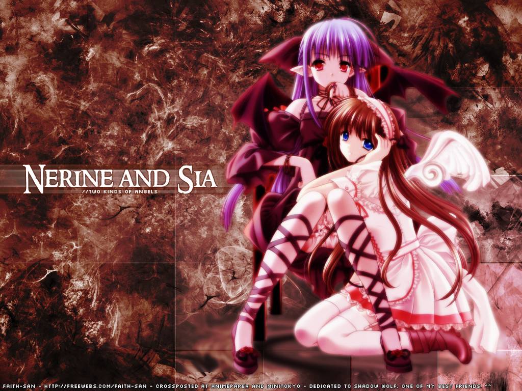 lisianthus, nerine, shuffle!, white legwear, 00s, ahoge, alternate costume, bloomers, chair, character name, english text, from side, full body, garter straps, gothic lolita, grabbing another's hair, holding another's hair, knees together feet apart, lolita fashion, long hair, maid, mini wings, on chair, pointy ears, ribbon-trimmed bloomers, ribbon trim, sitting, thighhighs, underwear, very long hair, watermark, web address, wings