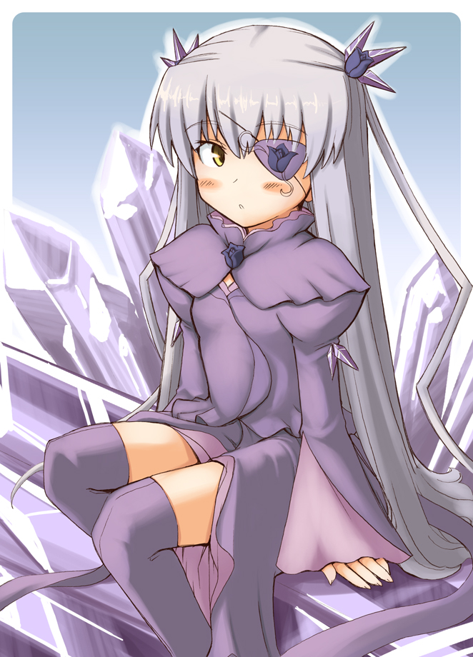 jingai modoki, masaki, barasuishou, rozen maiden, 00s, 1girl, eyepatch, female focus, solo, thighhighs