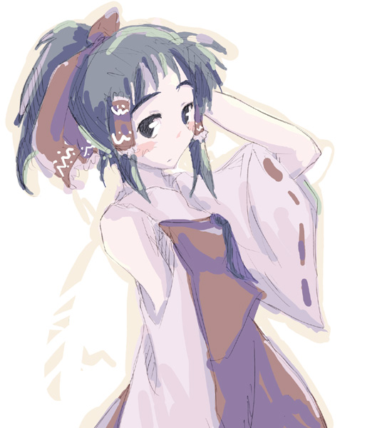 takanashi akihito, hakurei reimu, touhou, 1girl, female focus, ponytail, solo