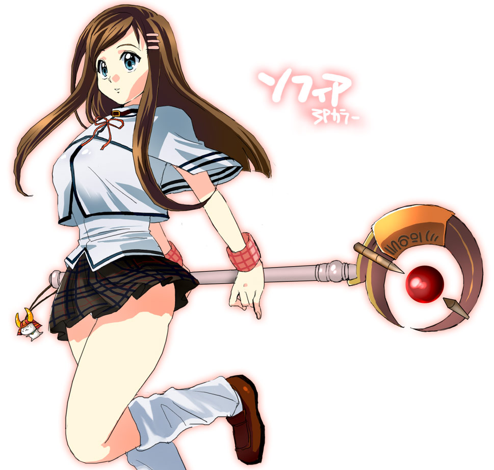 ayanashi kunio, eiko, sophia esteed, star ocean, star ocean: till the end of time, 1girl, character name, female focus, leg warmers, loose socks, socks, solo