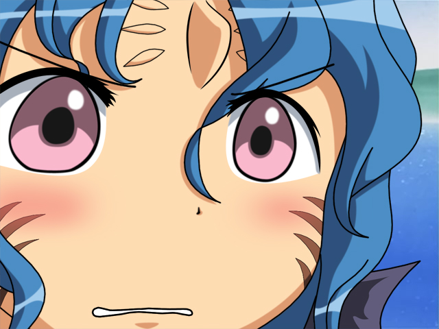 aron, kaibutsu oujo, nintendo, pokemon, blue hair, gen 3 pokemon, gununu (meme), meme, parody, pink eyes, pokemon (creature), wereshark