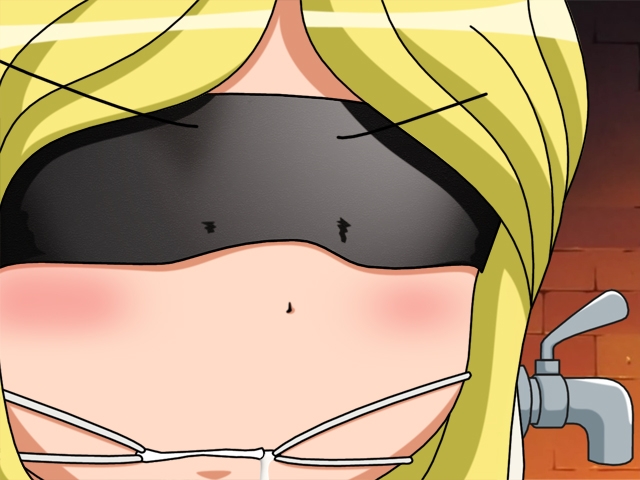 sylvia (kaibutsu oujo), kaibutsu oujo, tagme, blindfold, blonde hair, gununu (meme), meme, parody