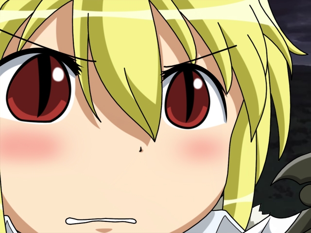severin, kaibutsu oujo, tagme, blonde hair, gununu (meme), meme, parody, red eyes
