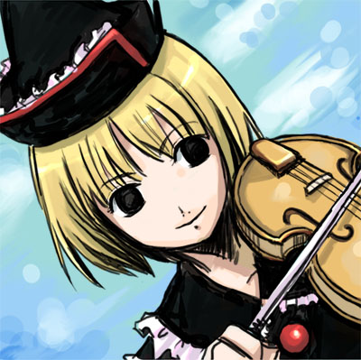 aro s, shimakusa arou, lunasa prismriver, touhou, lowres, 1girl, blonde hair, female focus, instrument, solo, violin