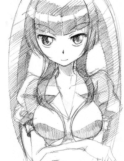 gofu, wang liu mei, gundam, gundam 00, traditional media, 00s, greyscale, monochrome, sketch, solo