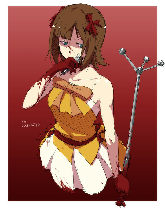 kyo (kuroichigo), amami haruka, idolmaster, idolmaster (classic), idolmaster 1, 00s, blood, cute & girly (idolmaster), mini morning (idolmaster), solo