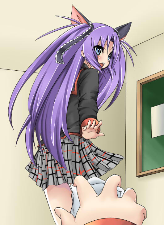 masayu, sasasegawa sasami, little busters!, bad id, bad pixiv id, animal ears, blue eyes, cat ears, long hair, school uniform, serafuku, solo