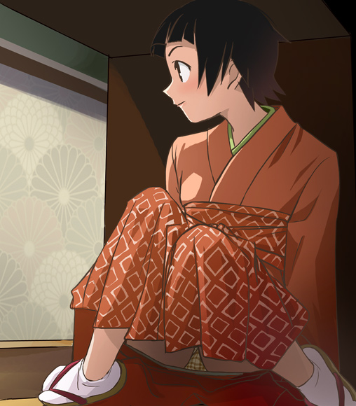 haruyama kazunori, tsunetsuki matoi, sayonara zetsubou sensei, 00s, 1girl, black hair, classroom, female focus, panties, pantyshot, podium, school, short hair, sitting, smile, solo, underwear