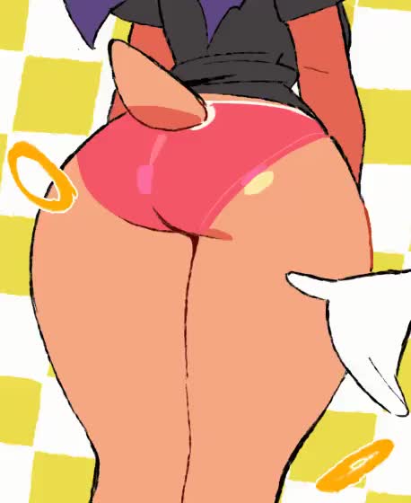 wamudraws, rouge the bat, sonic the hedgehog, animated, tagme, video, 1girl, ass, ass focus, bouncing ass, from behind