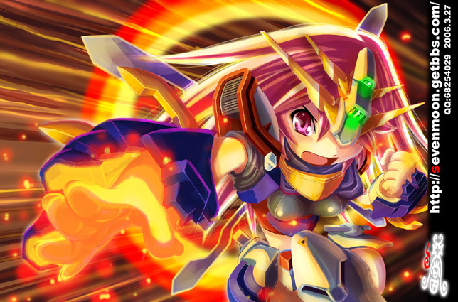 god gundam, g gundam, gundam, tagme, 1990s (style), bakunetsu god finger, glowing, glowing hand, mecha musume, pink eyes, pink hair, retro artstyle, solo