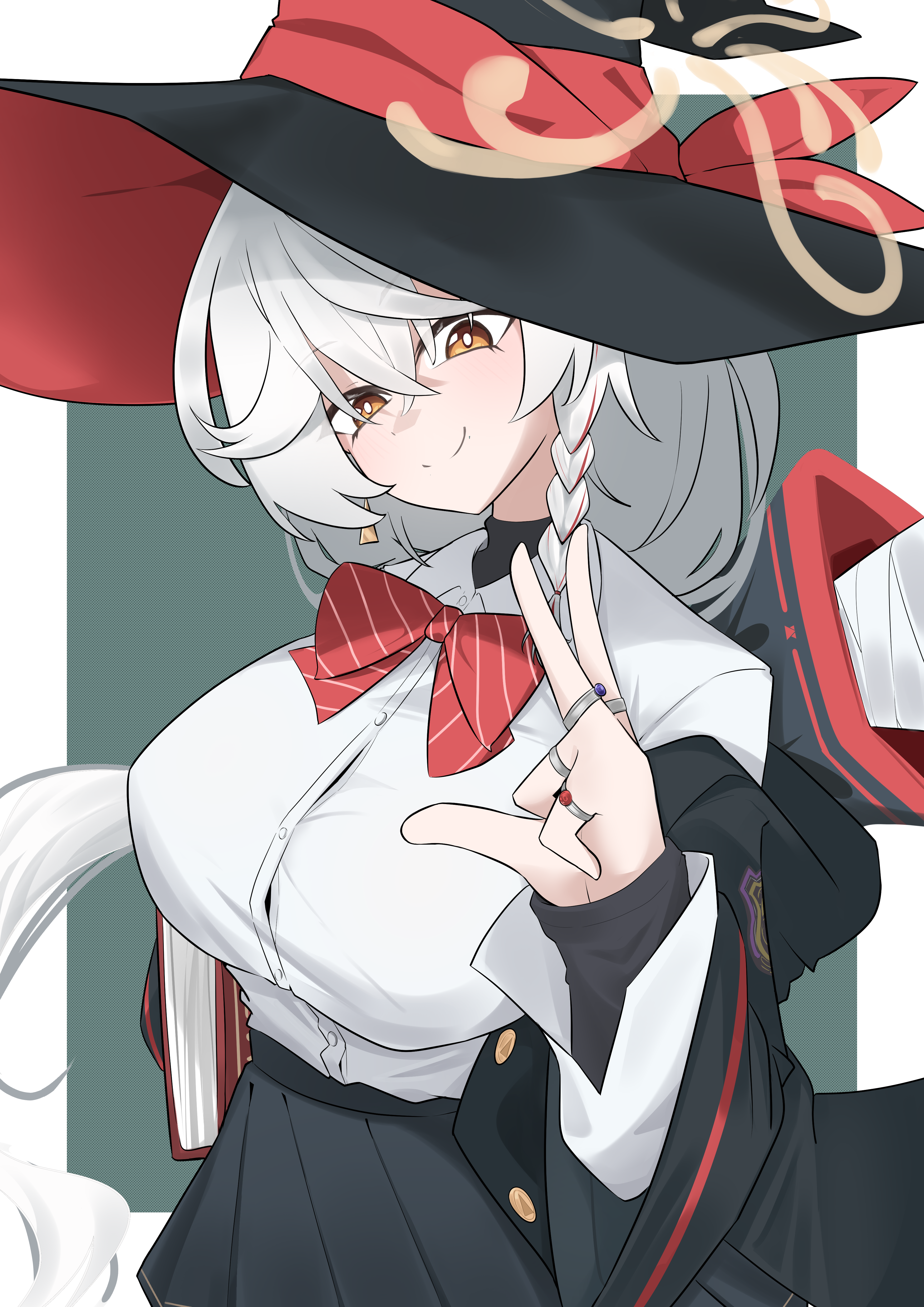 eri (blue archive), blue archive, absurdres, highres, breasts, halo, looking at viewer, shirokami da, witch