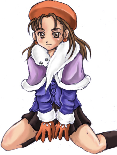 mimasaka irori, esp ra de, artist request, brown eyes, brown hair, gloves, hat, solo