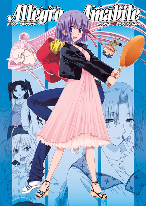 otaut-r, tokunou shoutarou, artoria pendragon (fate), matou sakura, matou shinji, medea (caster) (fate), medea (fate), medusa (fate), medusa (rider) (fate), saber (fate), tohsaka rin, fate/stay night, fate (series), 00s, 5girls, casual, character doll, doll, frying pan, long legs, multiple girls, square pupils