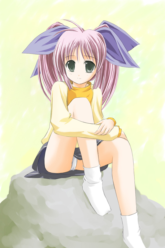 yanose torozou, tachikawa ikumi, comic party, 00s, loli, panties, pantyshot, sitting, solo, twintails, underwear