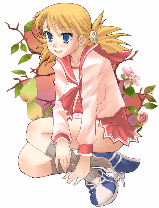 blue (ao maru), sasamori karin, to heart (series), to heart 2, 00s, 1girl, blue eyes, female focus, school uniform, serafuku, solo