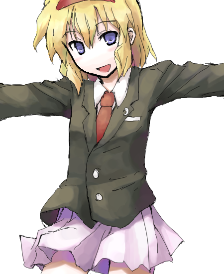mochiki, alice margatroid, reisen udongein inaba, touhou, 1girl, cosplay, female focus, oekaki, reisen udongein inaba (cosplay), simple background, skirt, solo, white background