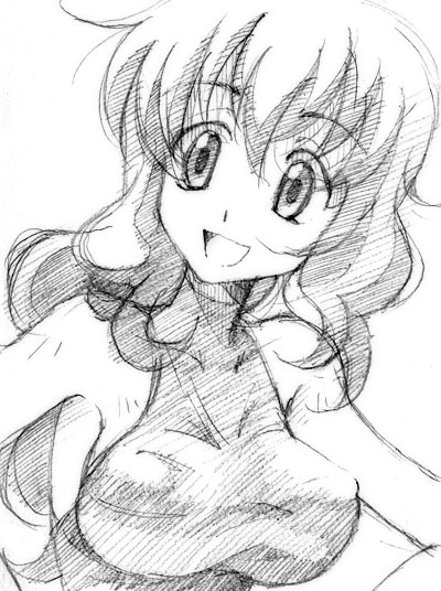gofu, christina sierra, gundam, gundam 00, traditional media, 00s, greyscale, monochrome, sketch, solo