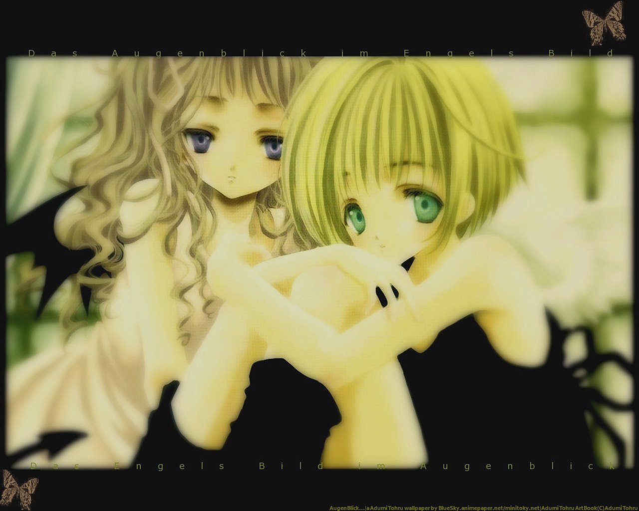 azumi tooru, tohru adumi, tagme, blonde hair, blue eyes, green eyes, long hair