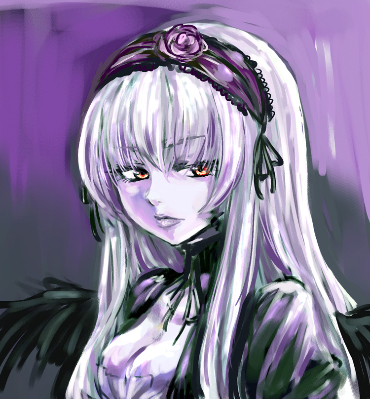 osakana (denpa yun'yun), suigintou, rozen maiden, silver hair, 00s, pale skin, red eyes, solo