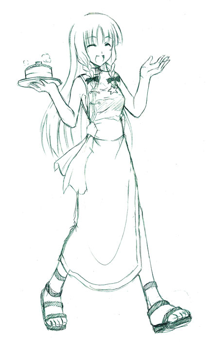a utopia, hirase yuu, hong meiling, embodiment of scarlet devil, touhou, 1girl, china dress, chinese clothes, dress, female focus, monochrome, simple background, sketch, solo