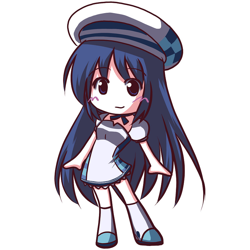 fictional sister, arin (pangya), pangya, 1girl, beret, chibi, female focus, hat, solo