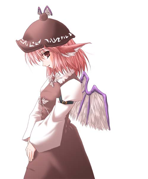 subaru noji, mystia lorelei, touhou, 1girl, animal ears, dress, female focus, hat, pink eyes, pink hair, short hair, solo, wings