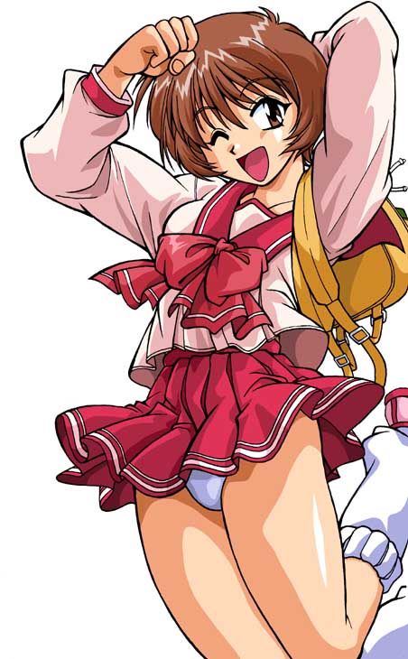 manabe jouji, nagaoka shiho, to heart, to heart (series), tagme, jumping, panties, solo, underwear